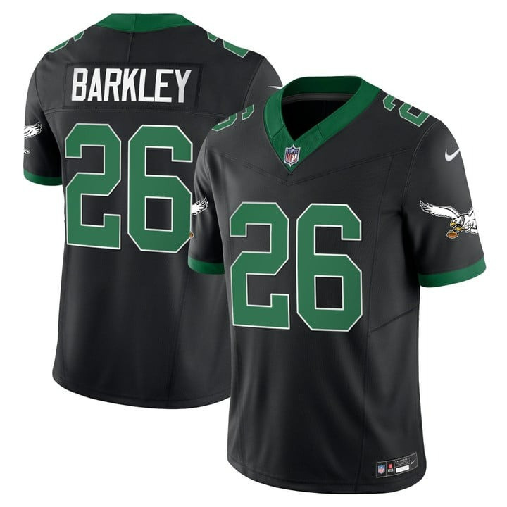 Saquon Barkley Men's Philadelphia Eagles Kelly Green Vapor Limited V2 Kelly Black Jersey - All Stitched