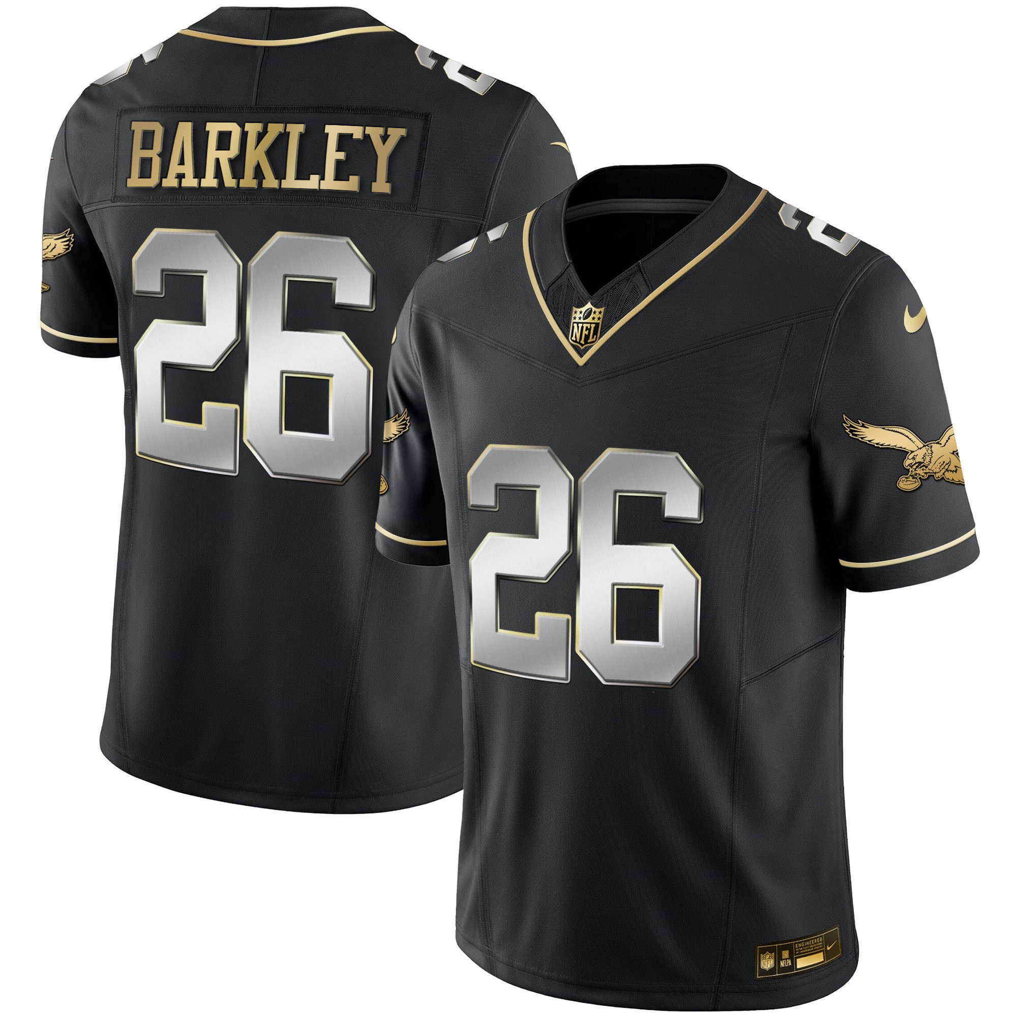 Saquon Barkley Men's Philadelphia Eagles Throwback Kelly Vapor Limited Black Limited Jersey - All Stitched