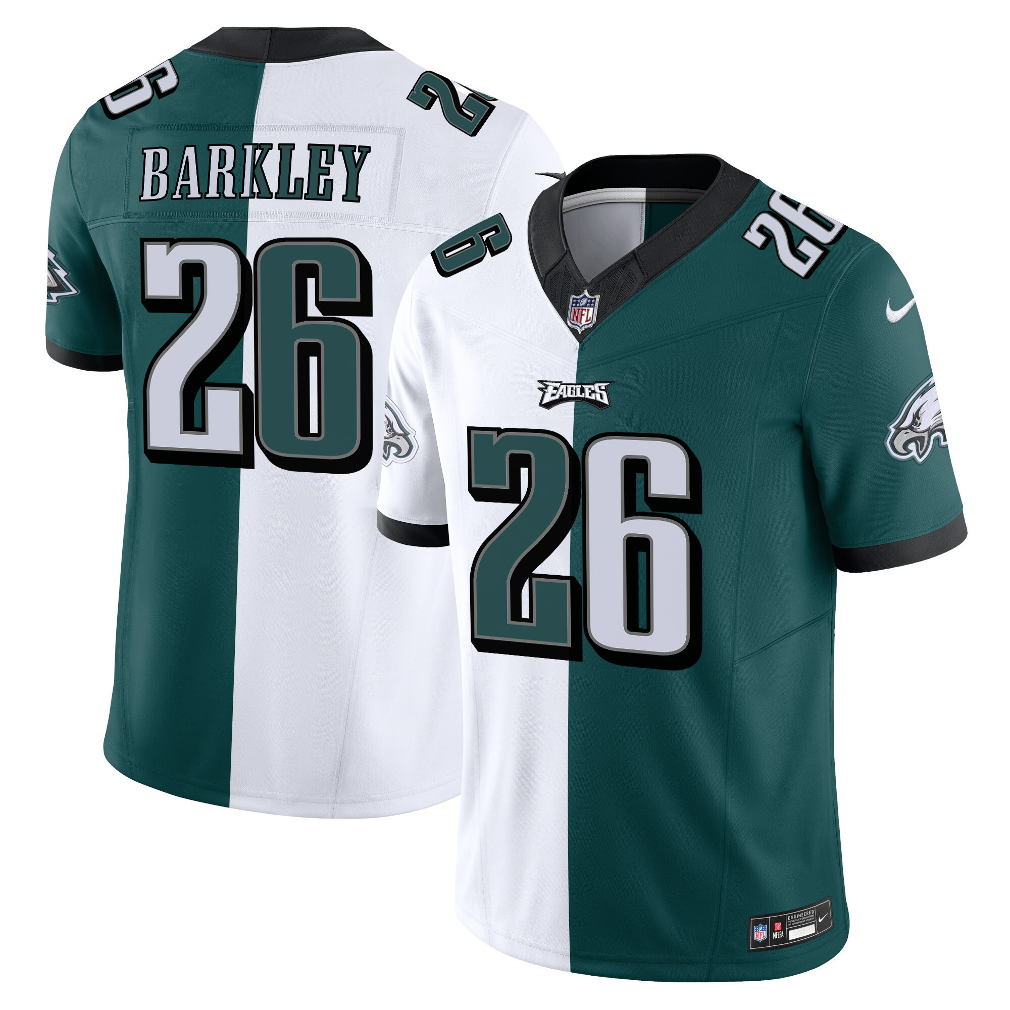 Saquon Barkley Men's Philadelphia Eagles Vapor Limited V2 Split Jersey - All Stitched
