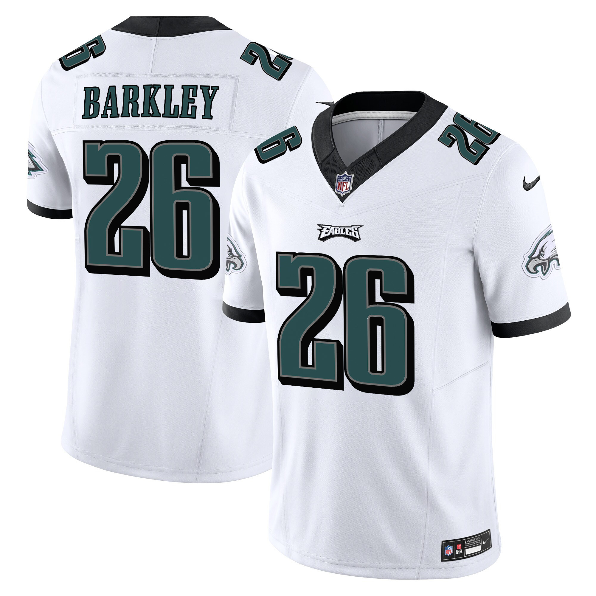 Saquon Barkley Men's Philadelphia Eagles Vapor Limited V2 White Jersey - All Stitched