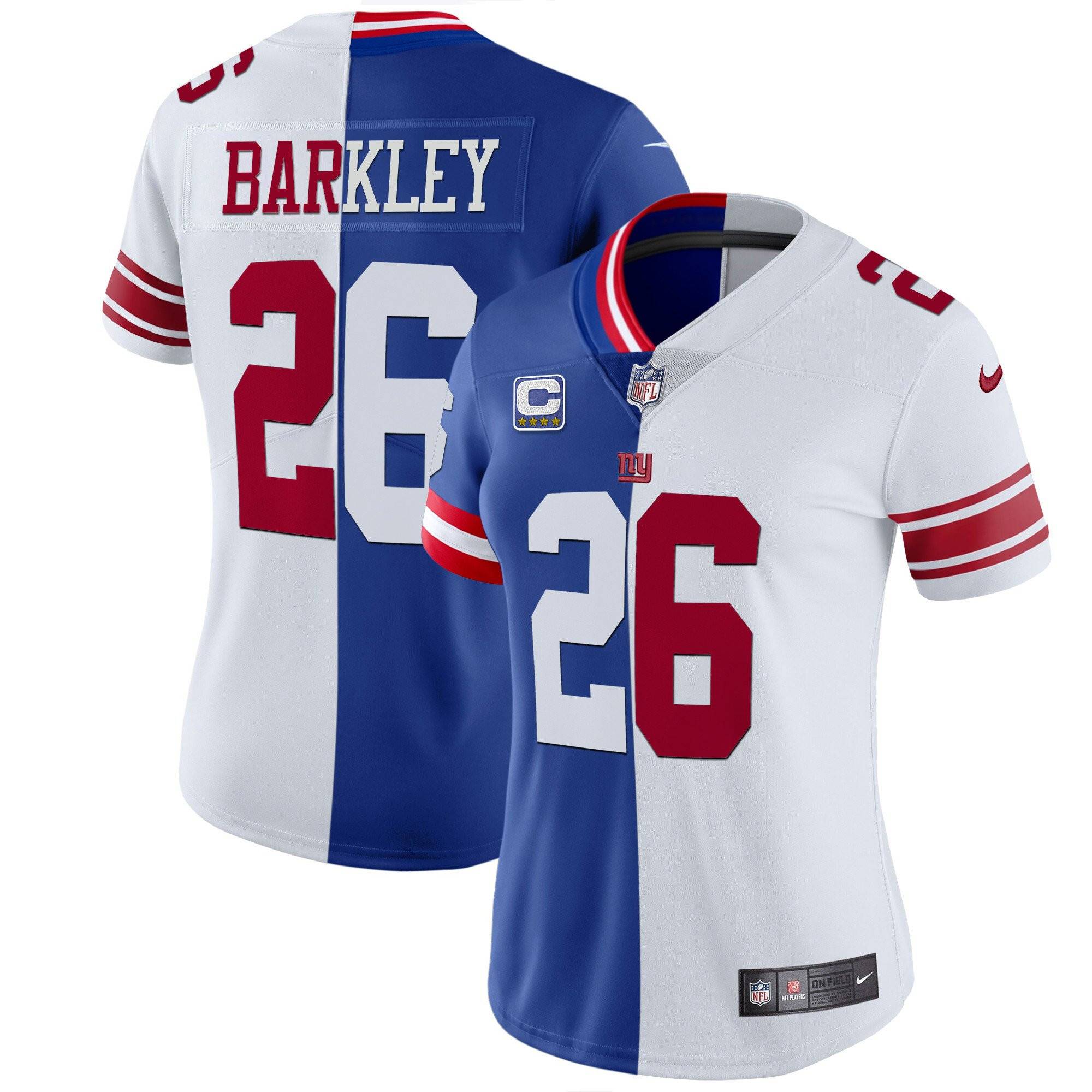 Saquon Barkley Women's New York Giants Vapor Gold Split Jersey - All Stitched 