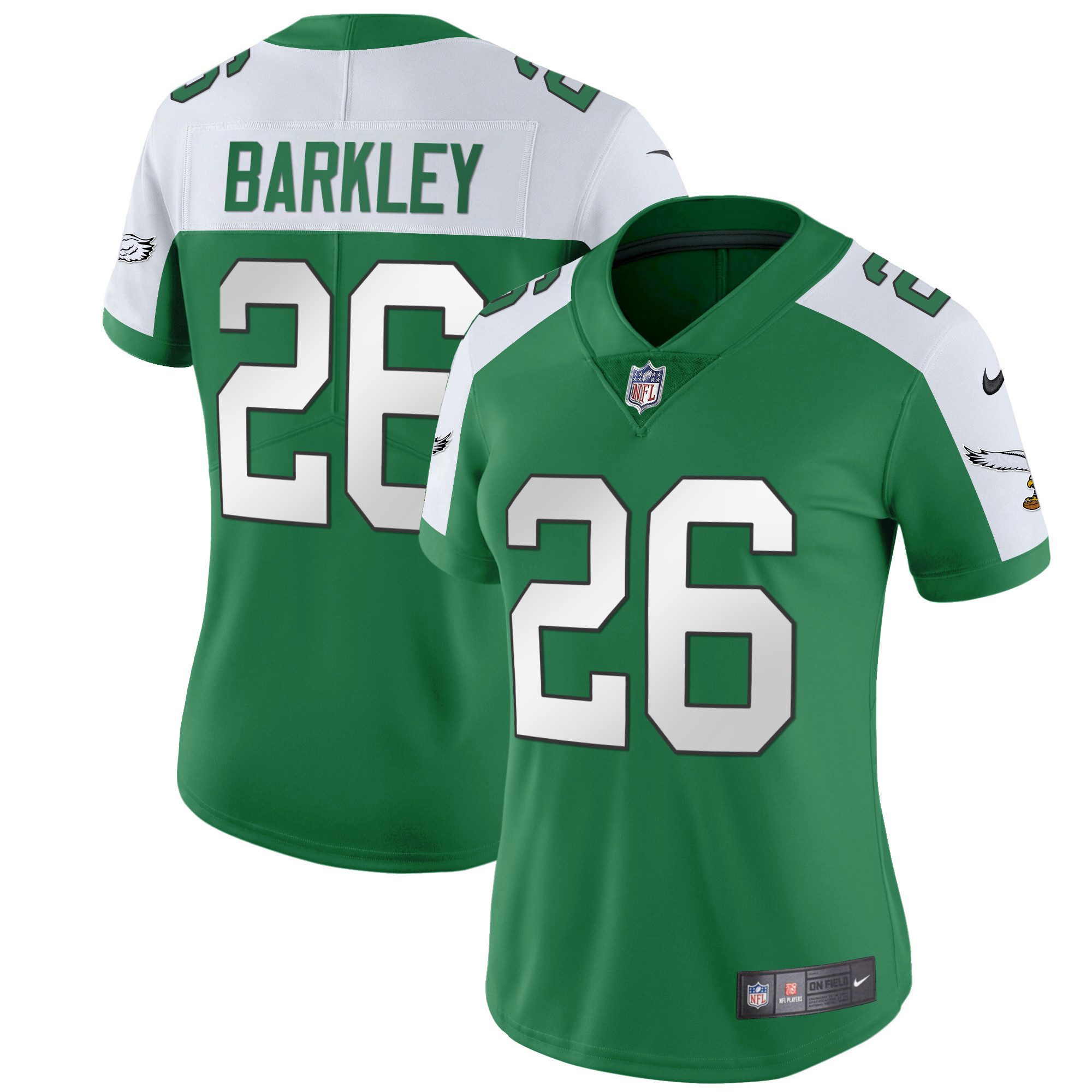 Saquon Barkley Women's Philadelphia Eagles Kelly Green Vapor Limited V2 Kelly Alternate Jersey - All Stitched