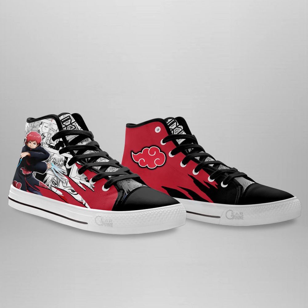 Sasori High Top Shoes Akatsuki Custom Anime Sneakers Mix Manga