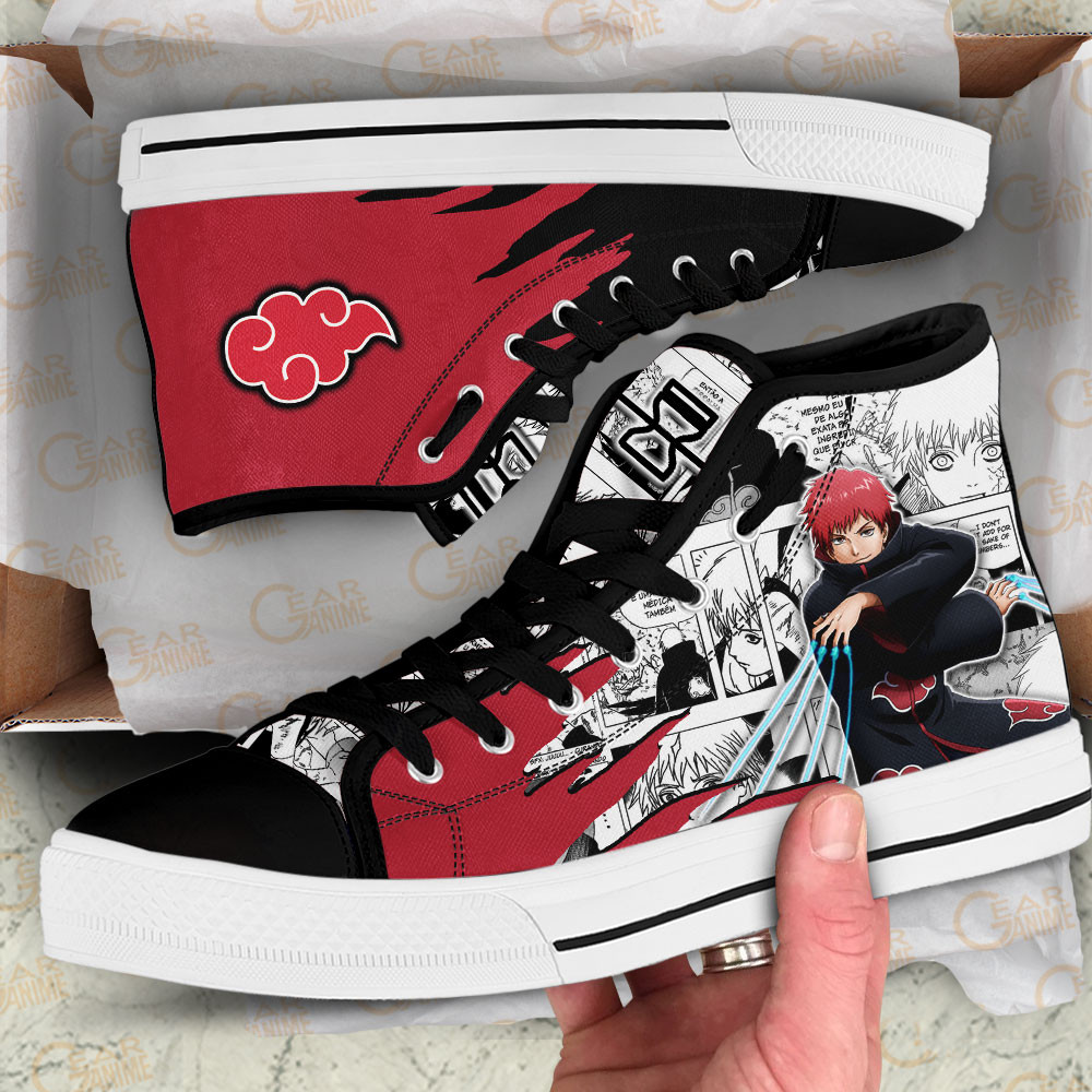 Sasori High Top Shoes Akatsuki Custom Anime Sneakers Mix Manga