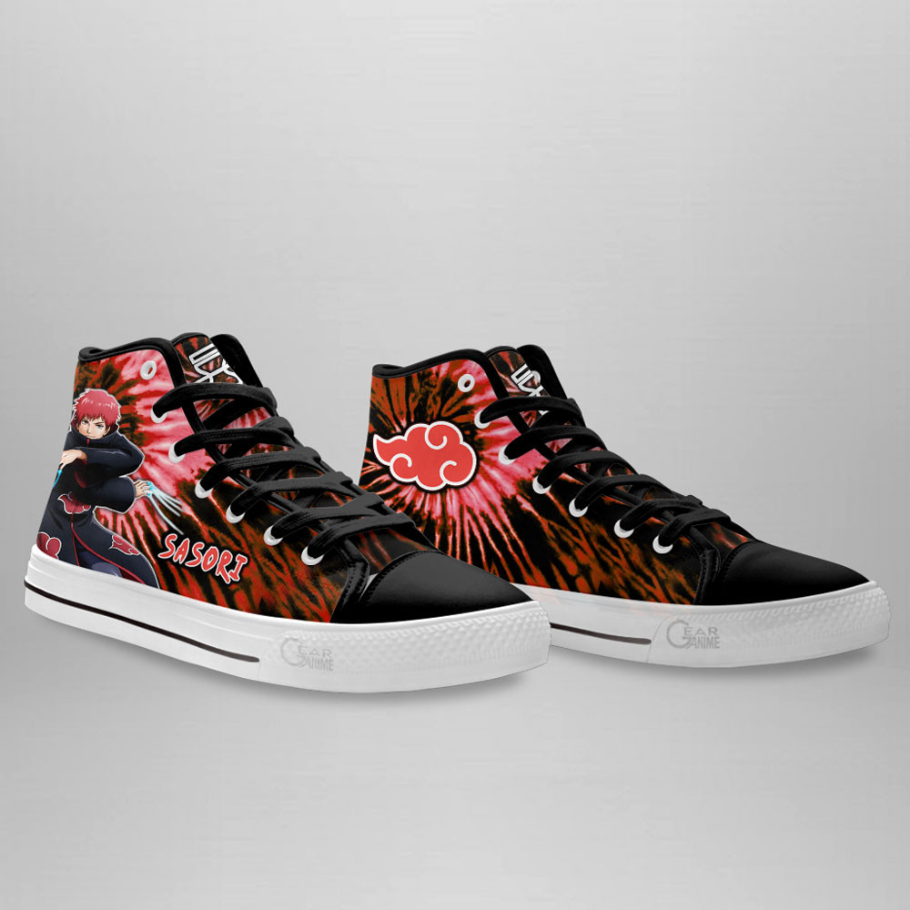 Sasori High Top Shoes Custom Akatsuki Sneakers Tie Dye Style