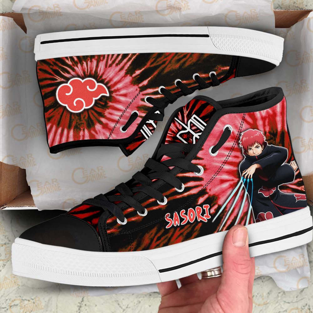 Sasori High Top Shoes Custom Akatsuki Sneakers Tie Dye Style