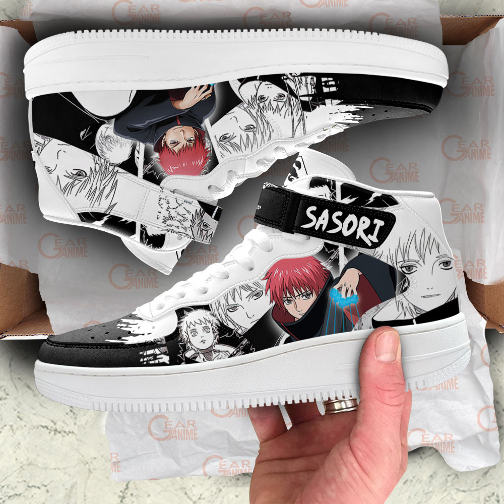 Sasori Sneakers Air Mid Custom Akatsuki Anime Shoes Mix Manga