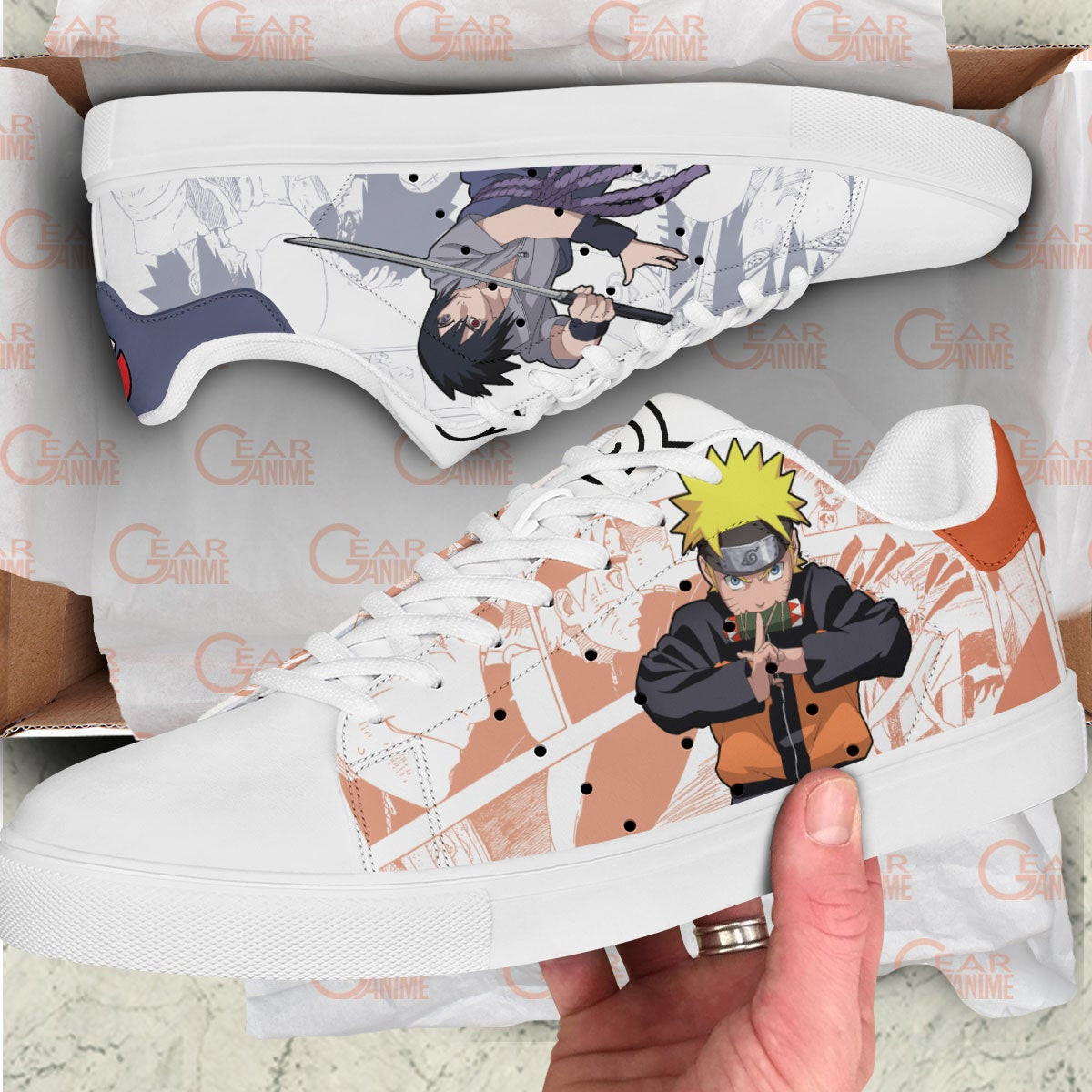 Sasuke and Naruto Anime Skate Shoes Custom For Fans