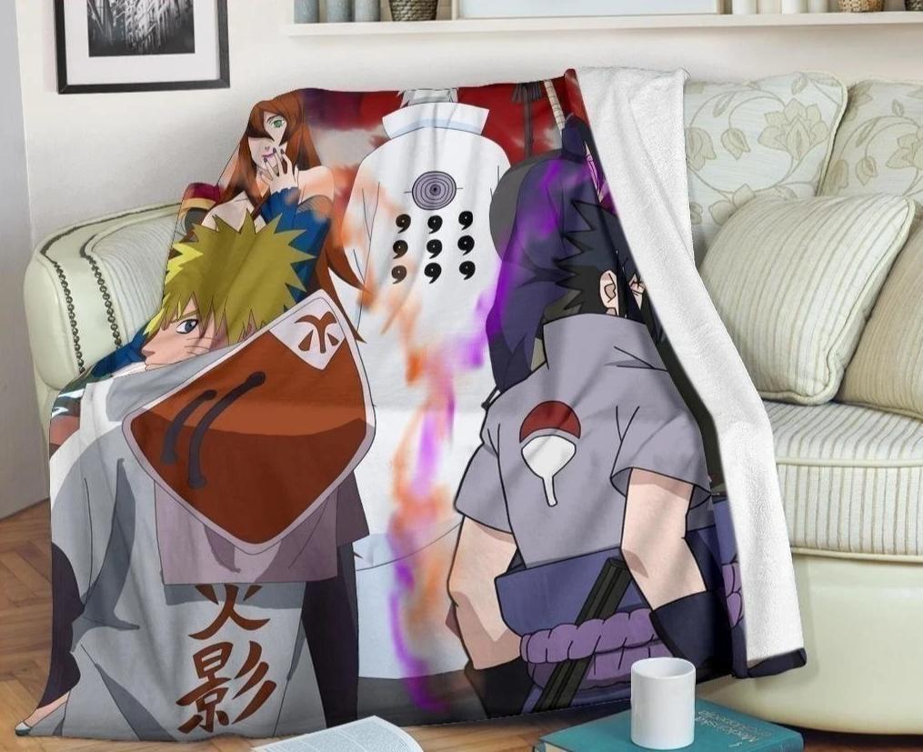 Sasuke And Naruto Sherpa Blanket Cozy Blanket Fleece Blanket