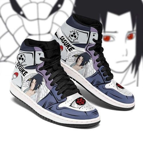 Sasuke Naruto Anime 4 High Top Air Jordan Sneaker, Air Jordan Hightop