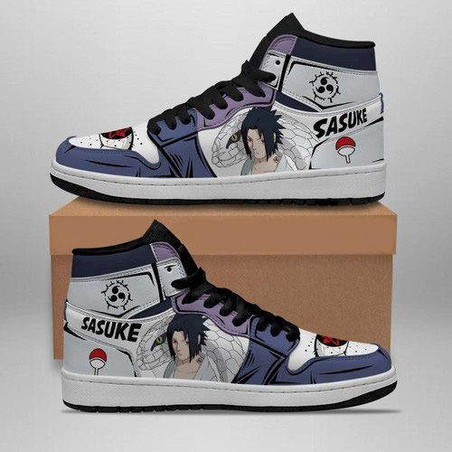 Sasuke Naruto Anime 4 High Top Air Jordan Sneaker, Air Jordan Hightop