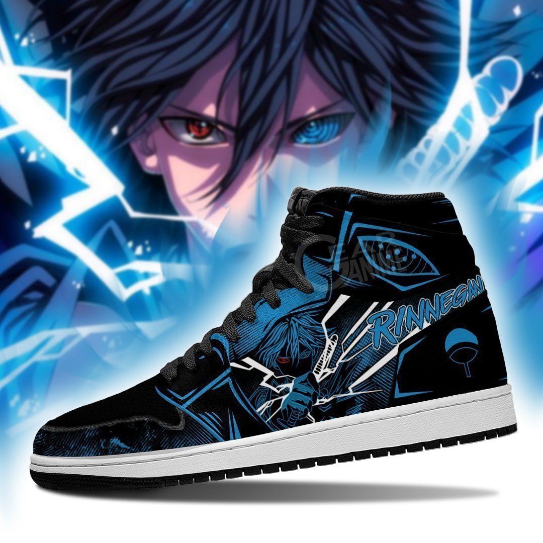 Sasuke Shoes Skill Rinegan Eyes Anime JD1s Sneakers, Air Jordan Hightop