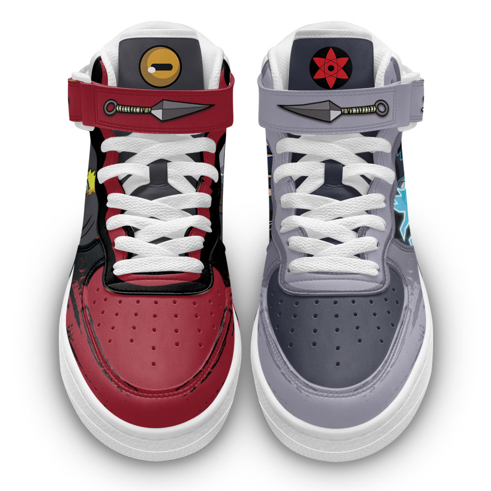 Sasuke Uchiha and Nrt Uzumaki Sage Sneakers Air Mid Custom Anime Shoes