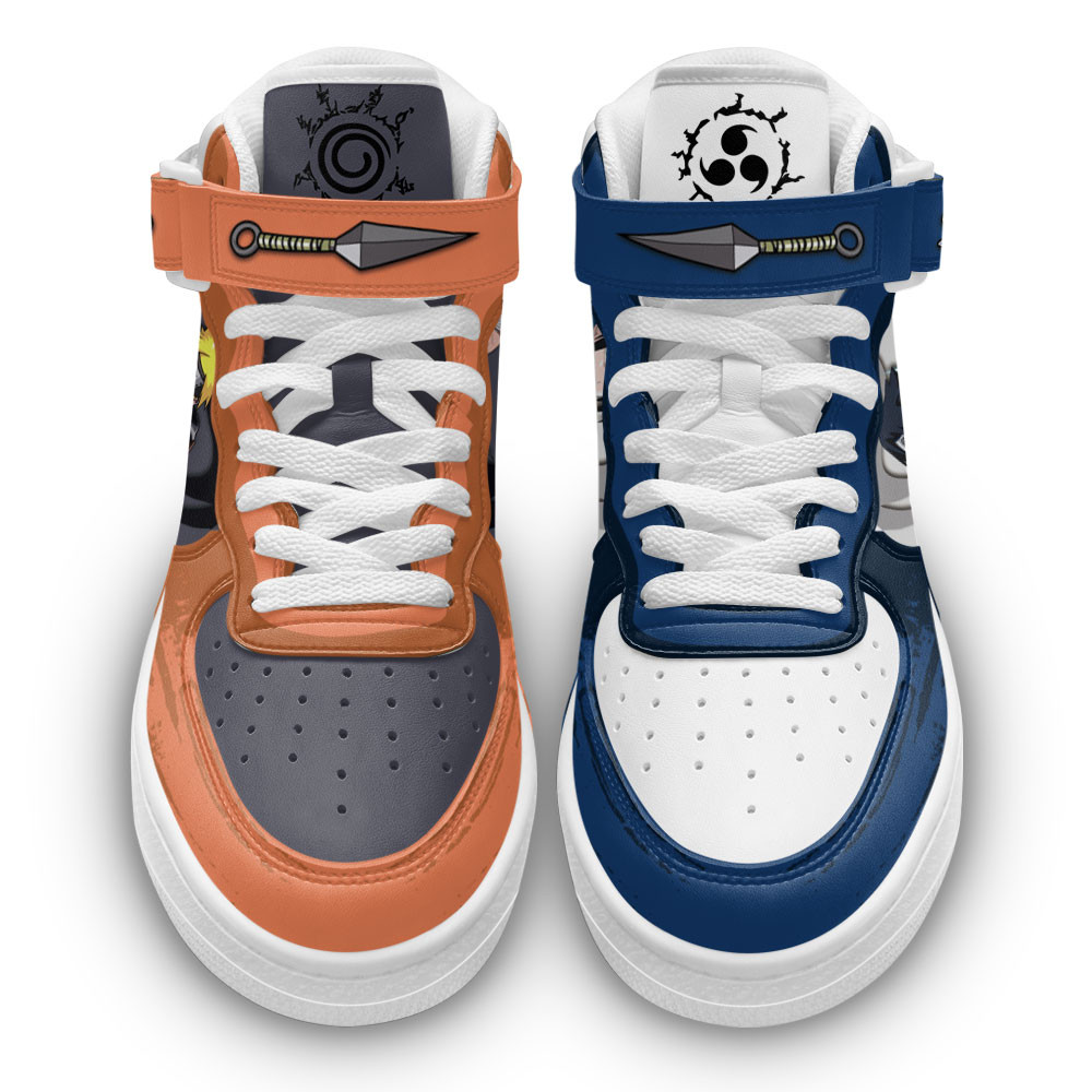 Sasuke Uchiha and Nrt Uzumaki Young Sneakers Air Mid Anime Shoes