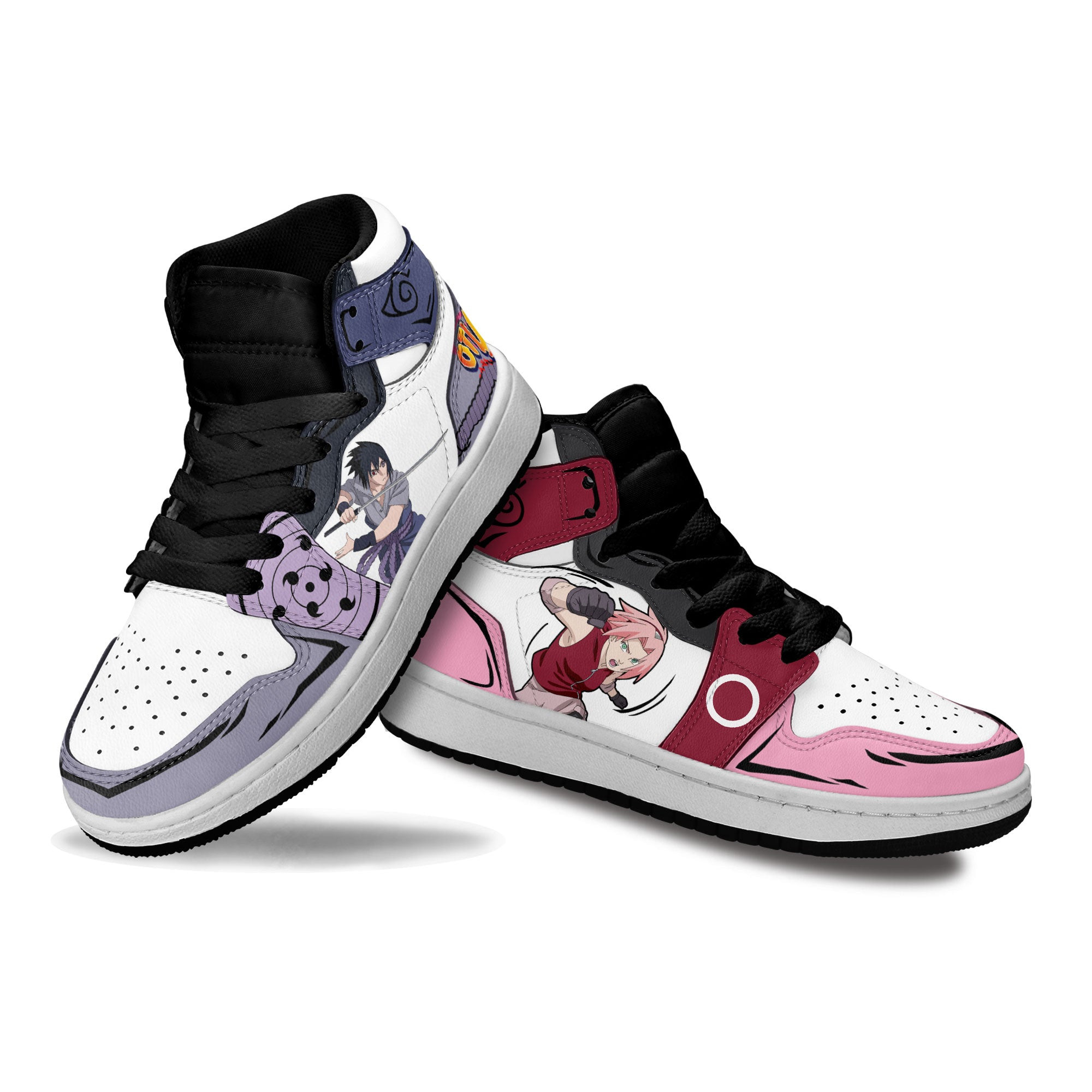 Sasuke Uchiha and Sakura Haruno Kids Sneakers Custom Anime NRT Shoes For Kids
