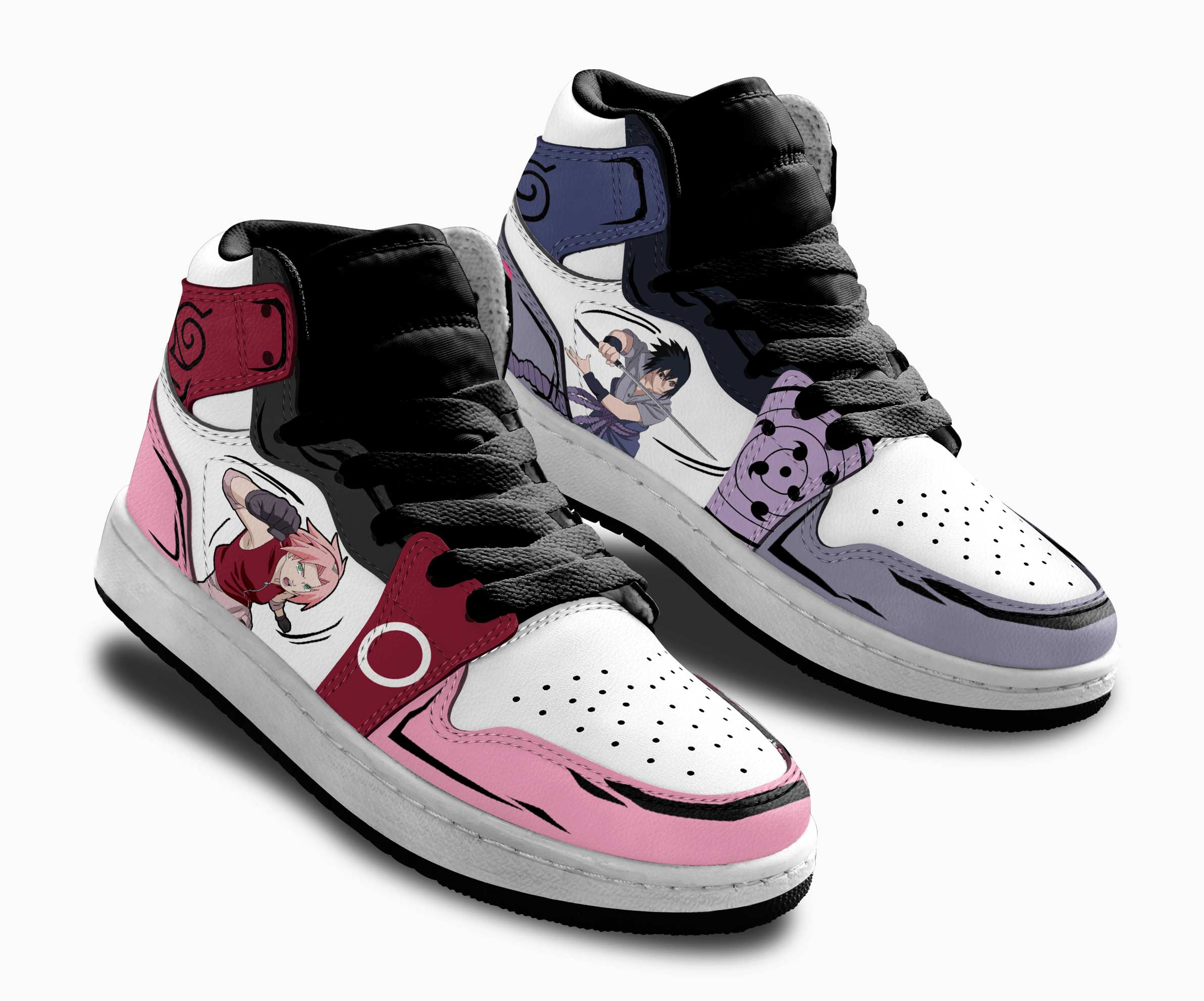 Sasuke Uchiha and Sakura Haruno Kids Sneakers Custom Anime NRT Shoes For Kids