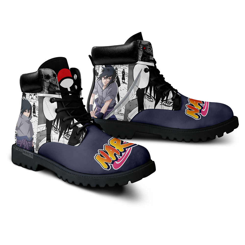 Sasuke Uchiha Boots Custom Anime Shoes Mix Manga Style