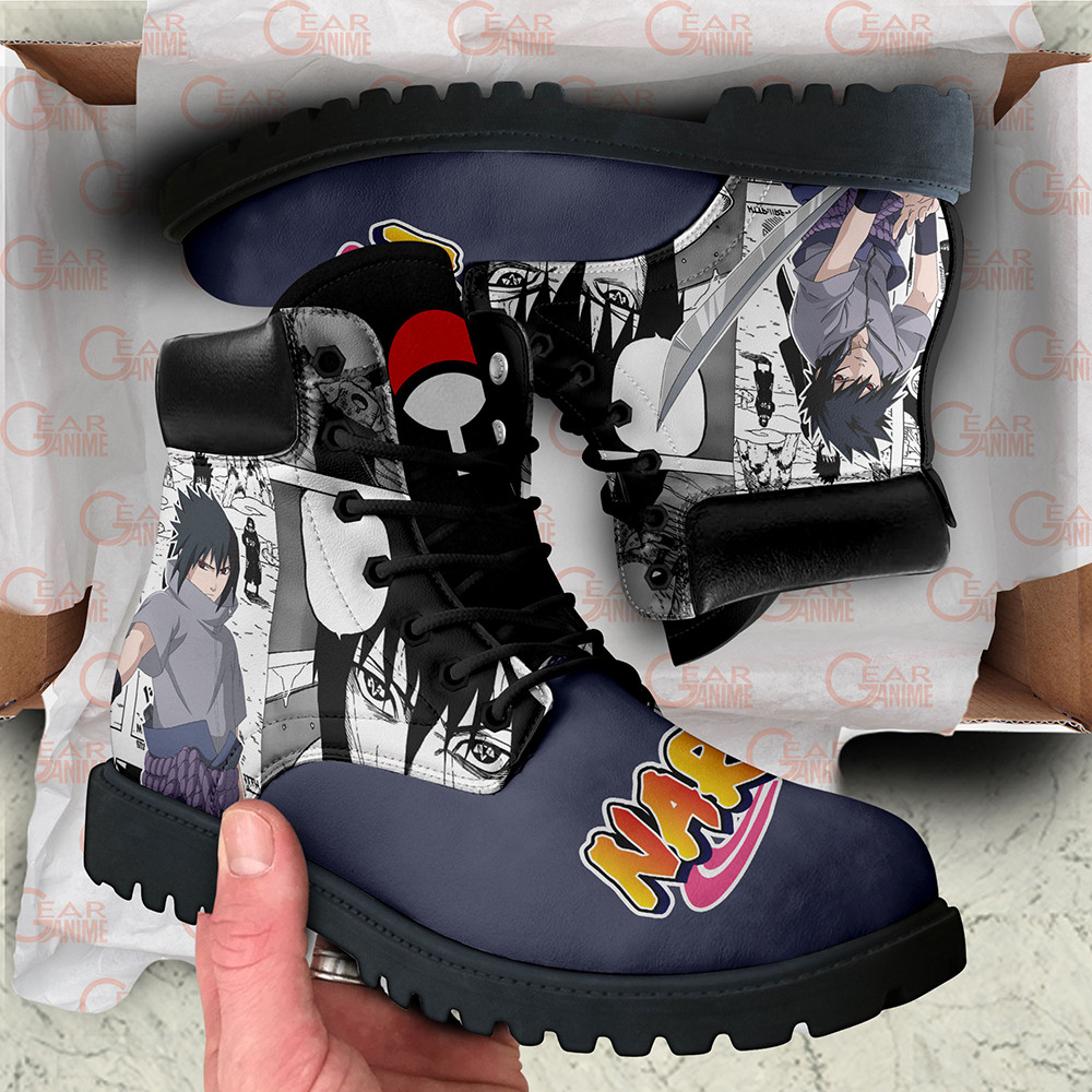 Sasuke Uchiha Boots Custom Anime Shoes Mix Manga Style