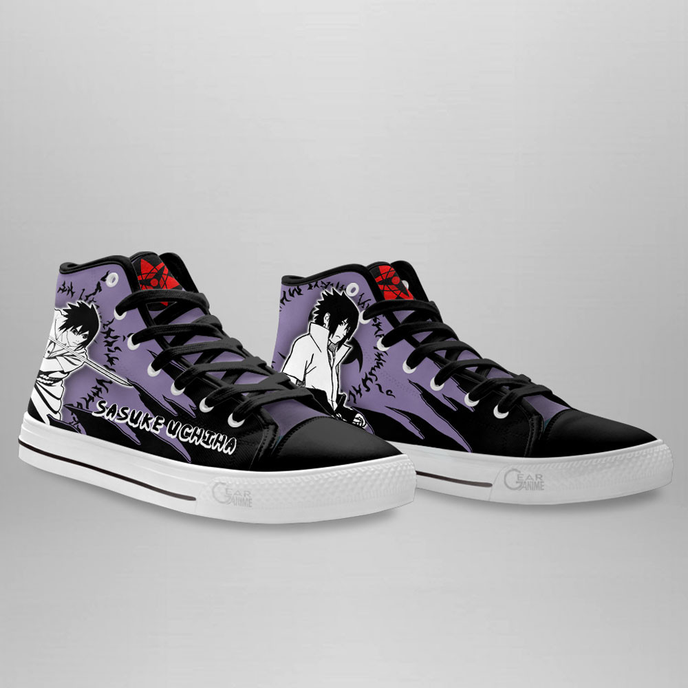 Sasuke Uchiha High Top Shoes Anime Sneakers Manga Style