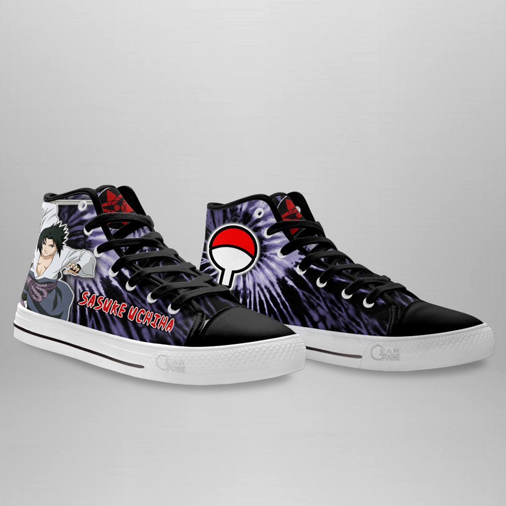 Sasuke Uchiha High Top Shoes Custom NRT Sneakers Tie Dye Style