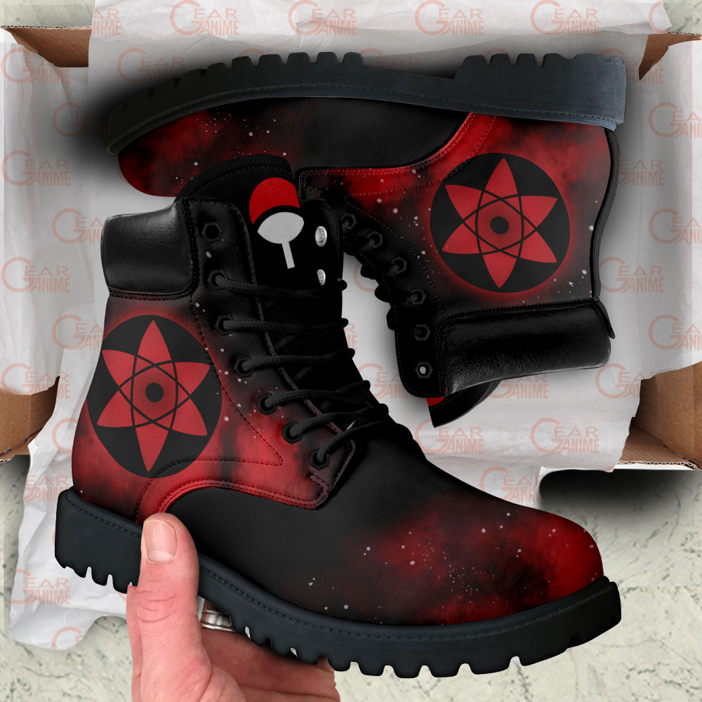 Sasuke Uchiha Mangekyo Sharingan Boots Anime Custom Shoes