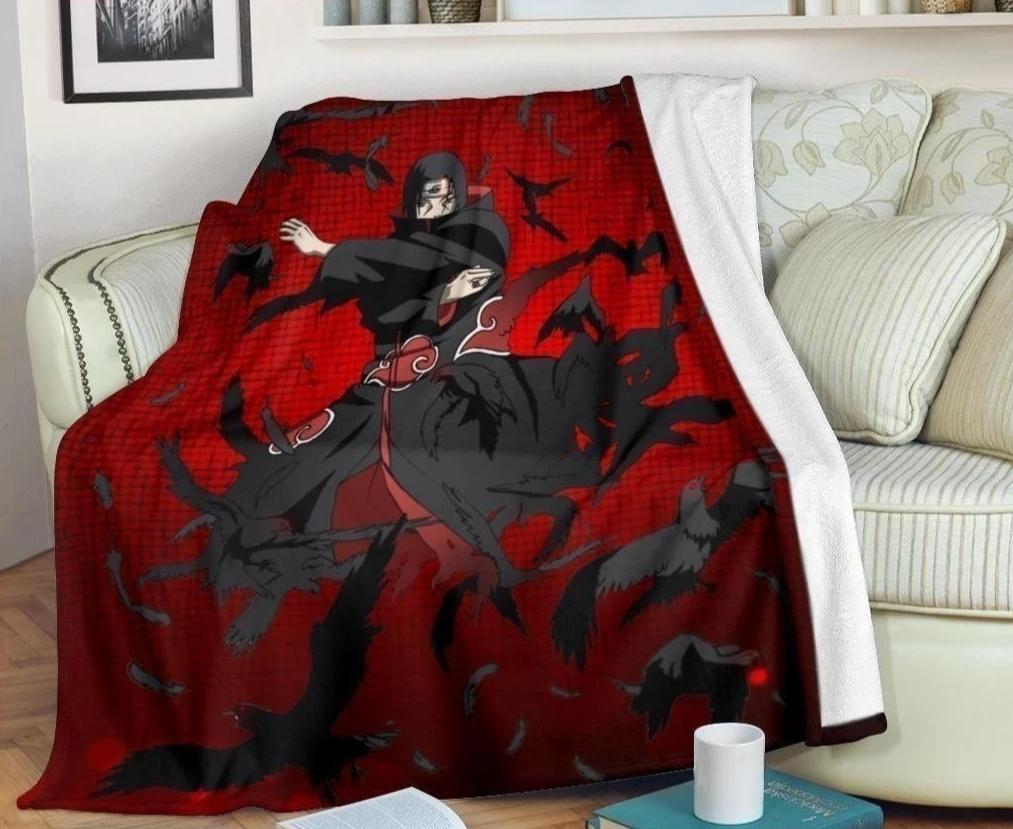 Sasuke Uchiha Naruto Anime Sherpa Blanket Cozy Blanket Fleece Blanket