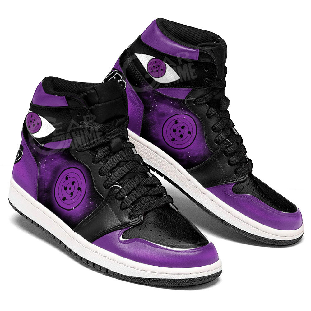 Sasuke Uchiha Rinnegan JD1s Sneakers Naruto Anime Dojutsu Shoes, Air Jordan Hightop