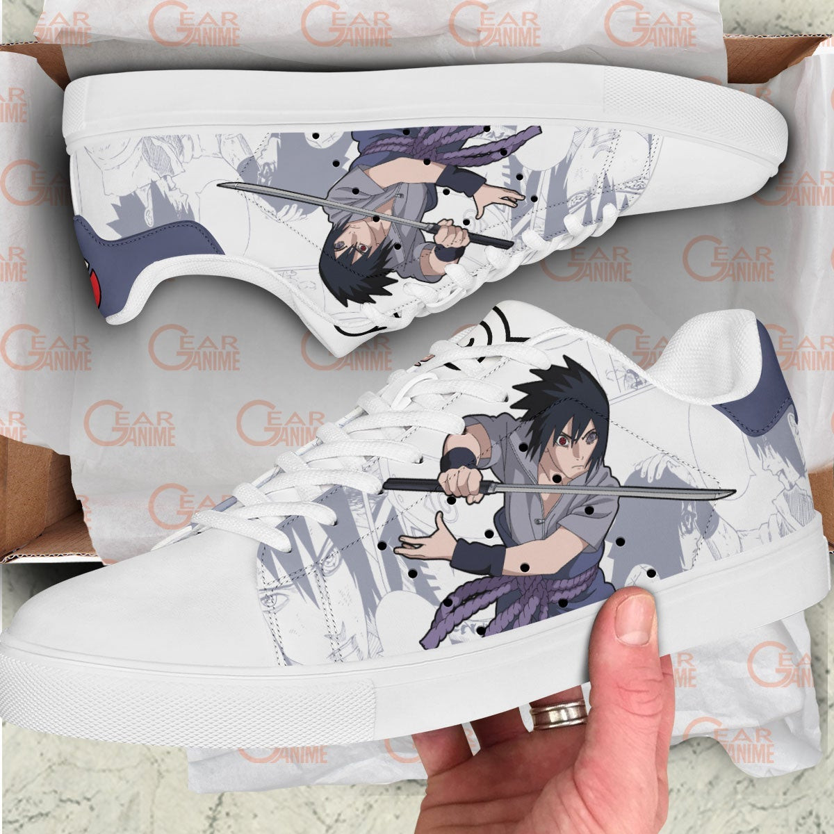 Sasuke Uchiha Skate Sneakers Custom NRT Anime Shoes