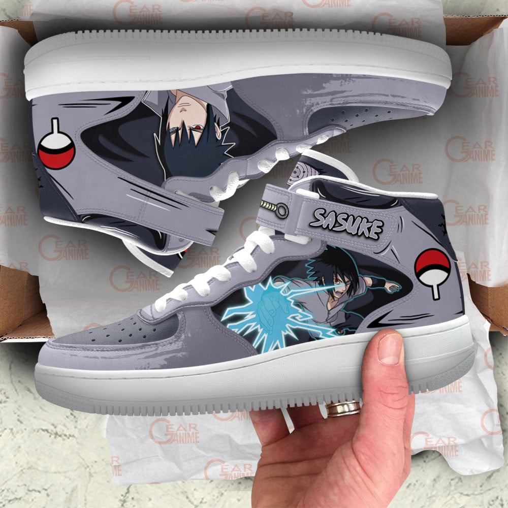 Sasuke Uchiha Sneakers Air Mid Custom Anime Shoes