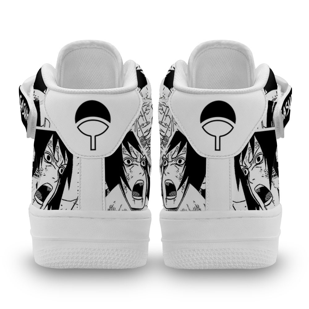 Sasuke Uchiha Sneakers Air Mid Custom Anime Shoes Mix Manga
