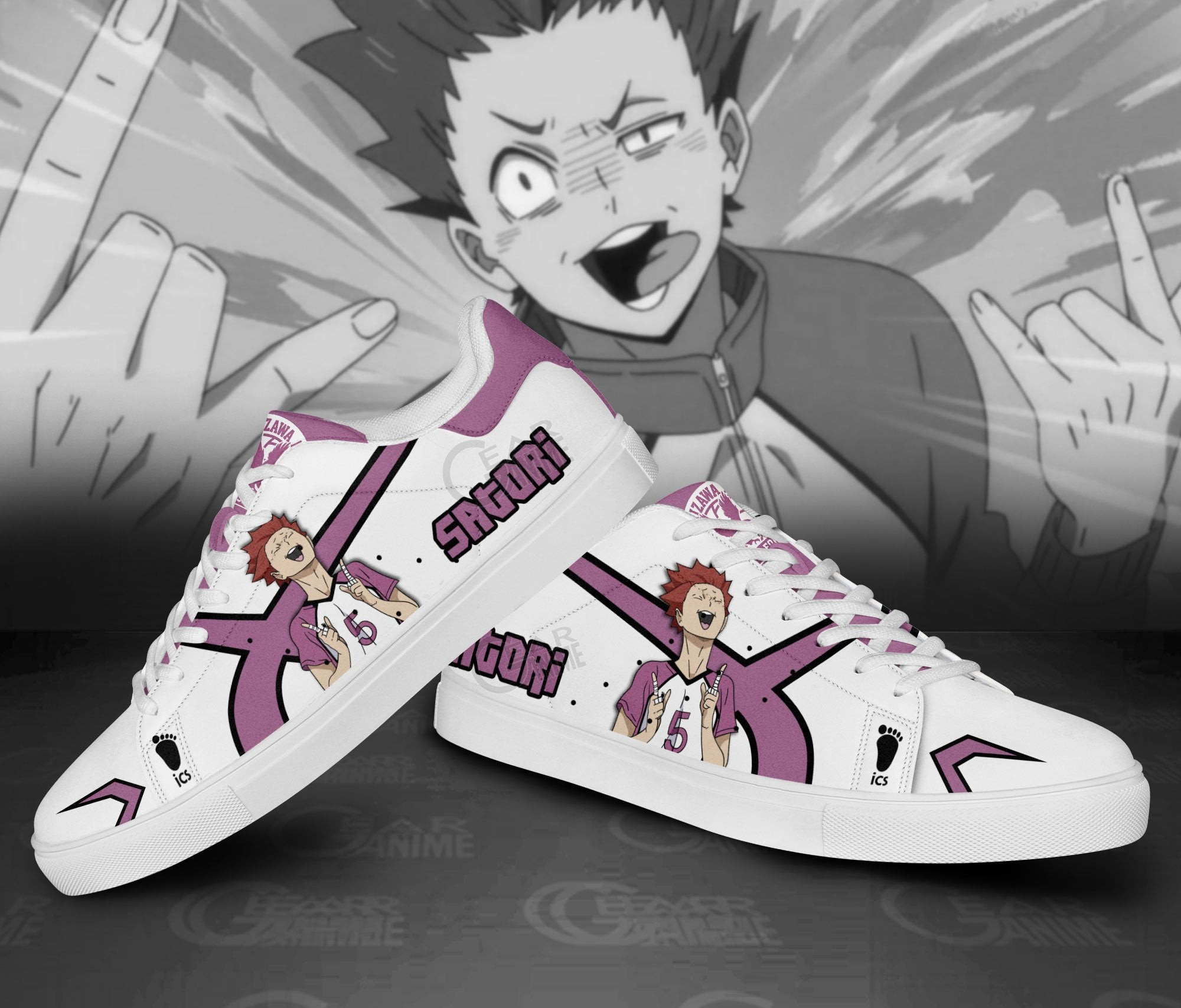 Satori Tendou Skate Shoes Custom Haikyuu Anime Shoes