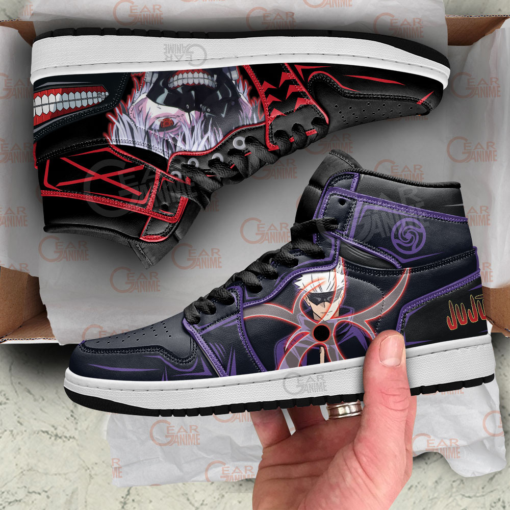 Satoru Gojo and Ken Kaneki Anime Shoes, Air Jordan Hightop
