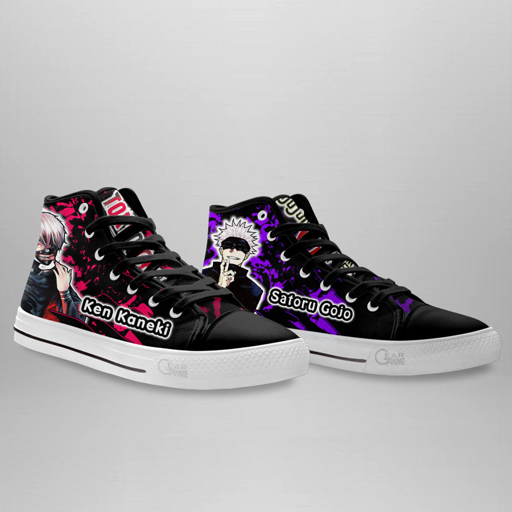 Satoru Gojo and Ken Kaneki High Top Shoes Anime Sneakers
