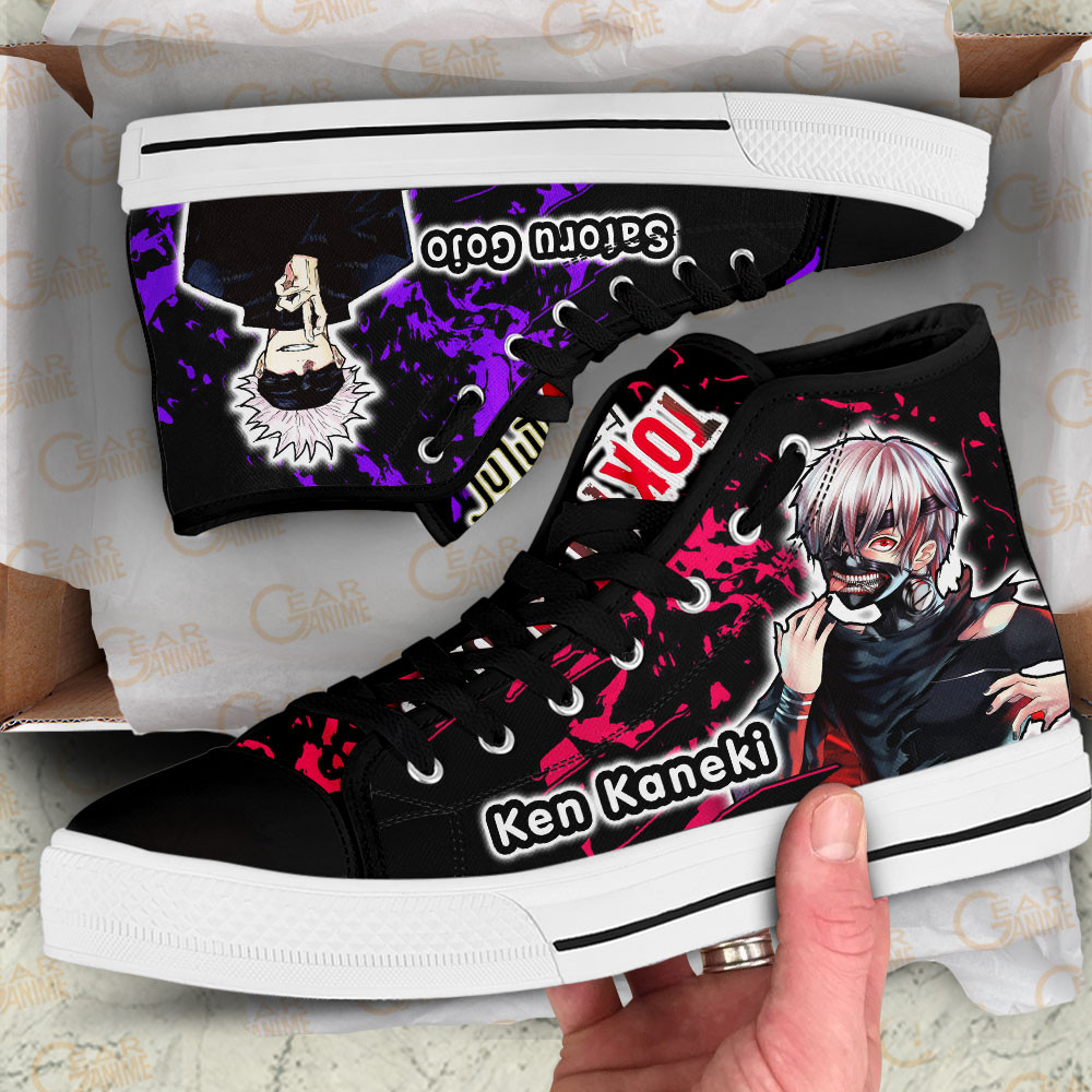 Satoru Gojo and Ken Kaneki High Top Shoes Anime Sneakers