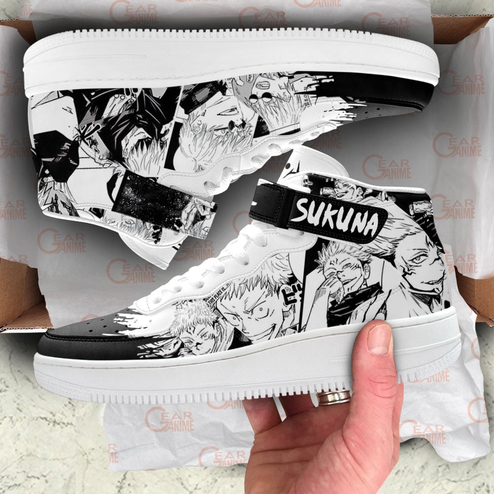 Satoru Gojo and Sukuna Sneakers Air Mid Custom Jujutsu Kaisen Manga Shoes