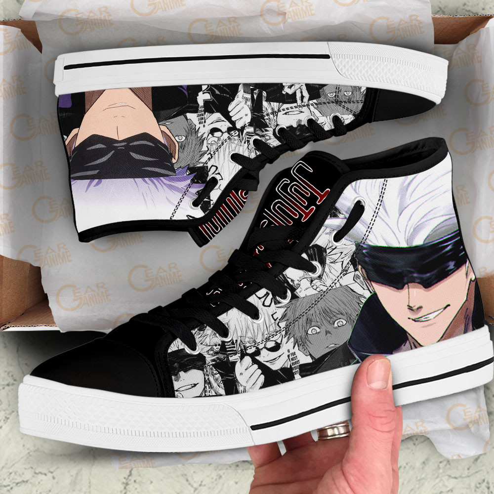 Satoru Gojo High Top Shoes Jujutsu Kaisen Custom Anime Sneakers Mix Manga