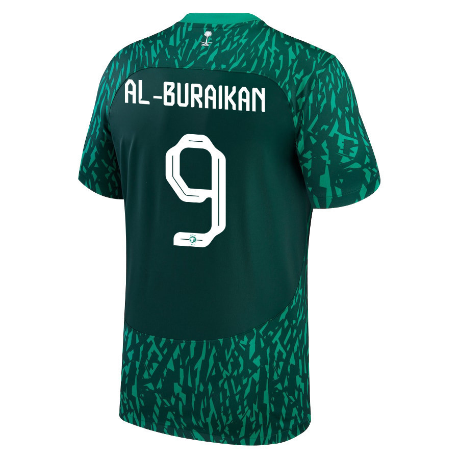 Saudi Arabia National Team 2022-23 Al-Buraikan 9 Qatar World Cup Away Men Soccer Jersey – Green