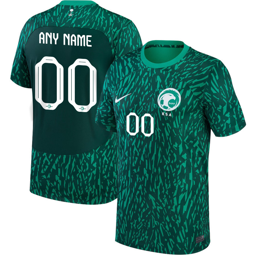 Saudi Arabia National Team 2022-23 Custom 00 Qatar World Cup Away Men Soccer Jersey – Green