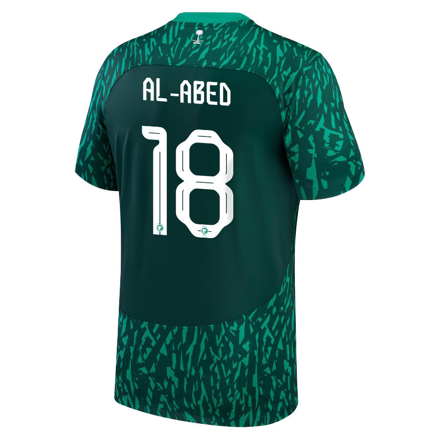 Saudi Arabia National Team 2022-23 Nawaf Al-Abed 18 Qatar World Cup Away Men Soccer Jersey – Green