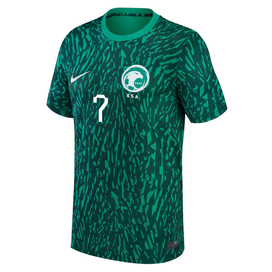 Saudi Arabia National Team 2022-23 Salman Al-Faraj 7 Qatar World Cup Away Men Soccer Jersey – Green