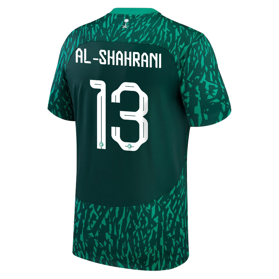 Saudi Arabia National Team 2022-23 Yasser Al-Shahrani 13 Qatar World Cup Away Men Soccer Jersey – Green