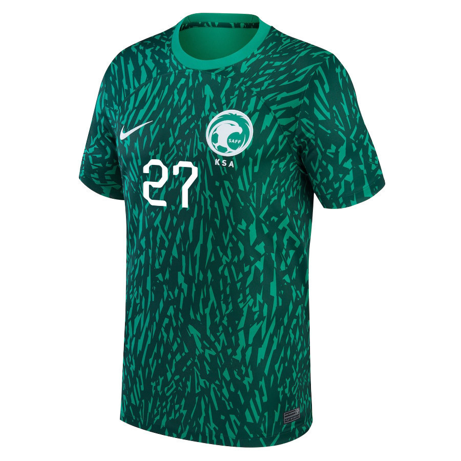 Saudi Arabia National Team FIFA World Cup Qatar 2022 Patch Away Men Soccer Jersey – Hattan Bahebri 27