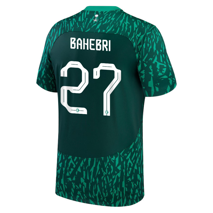 Saudi Arabia National Team FIFA World Cup Qatar 2022 Patch Away Men Soccer Jersey – Hattan Bahebri 27