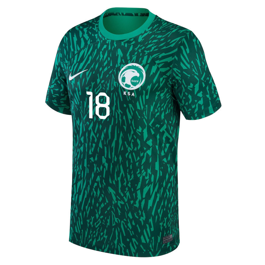 Saudi Arabia National Team FIFA World Cup Qatar 2022 Patch Away Men Soccer Jersey – Nawaf Al-Abed 18