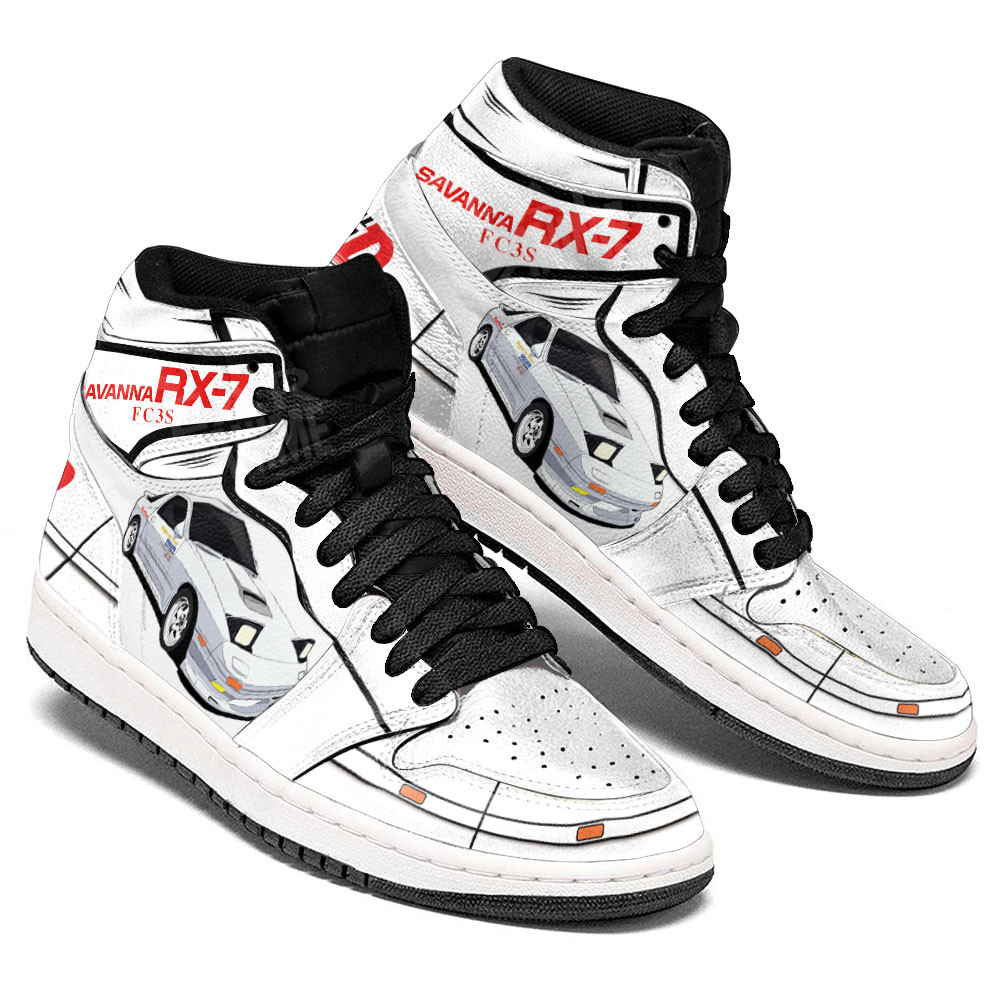 Savanna RX-7 FC3S JD1s Sneakers Initial D Anime Shoes, Air Jordan Hightop