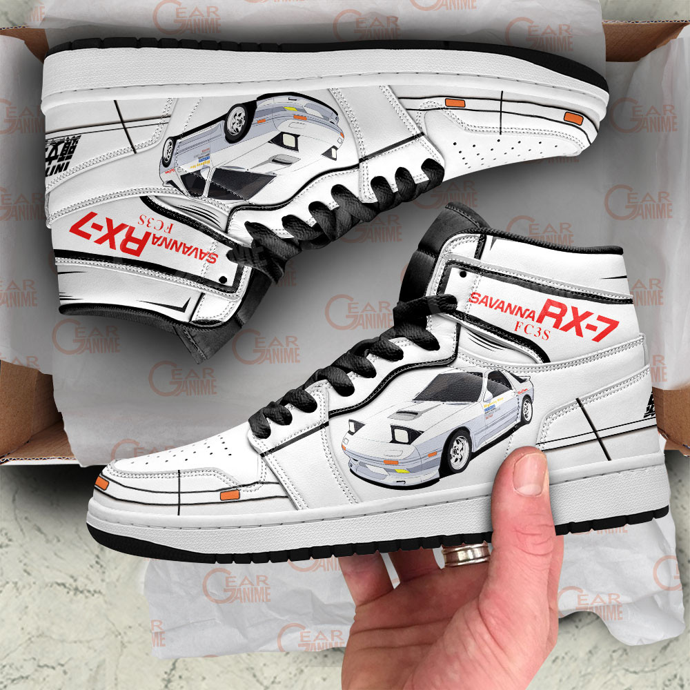 Savanna RX-7 FC3S JD1s Sneakers Initial D Anime Shoes, Air Jordan Hightop