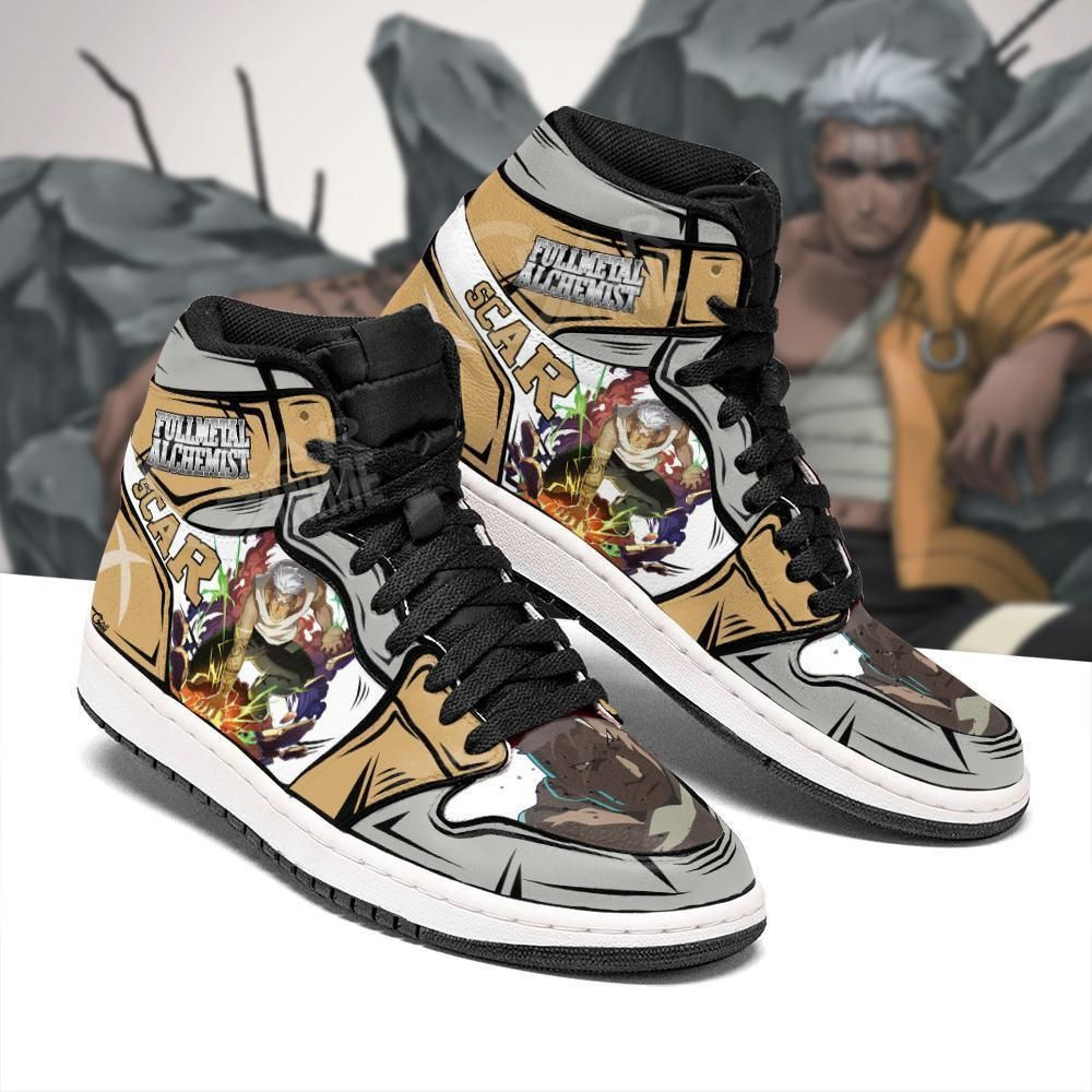 Scar Fullmetal Alchemist Anime 1 High Top Air Jordan Sneaker, Air Jordan Hightop