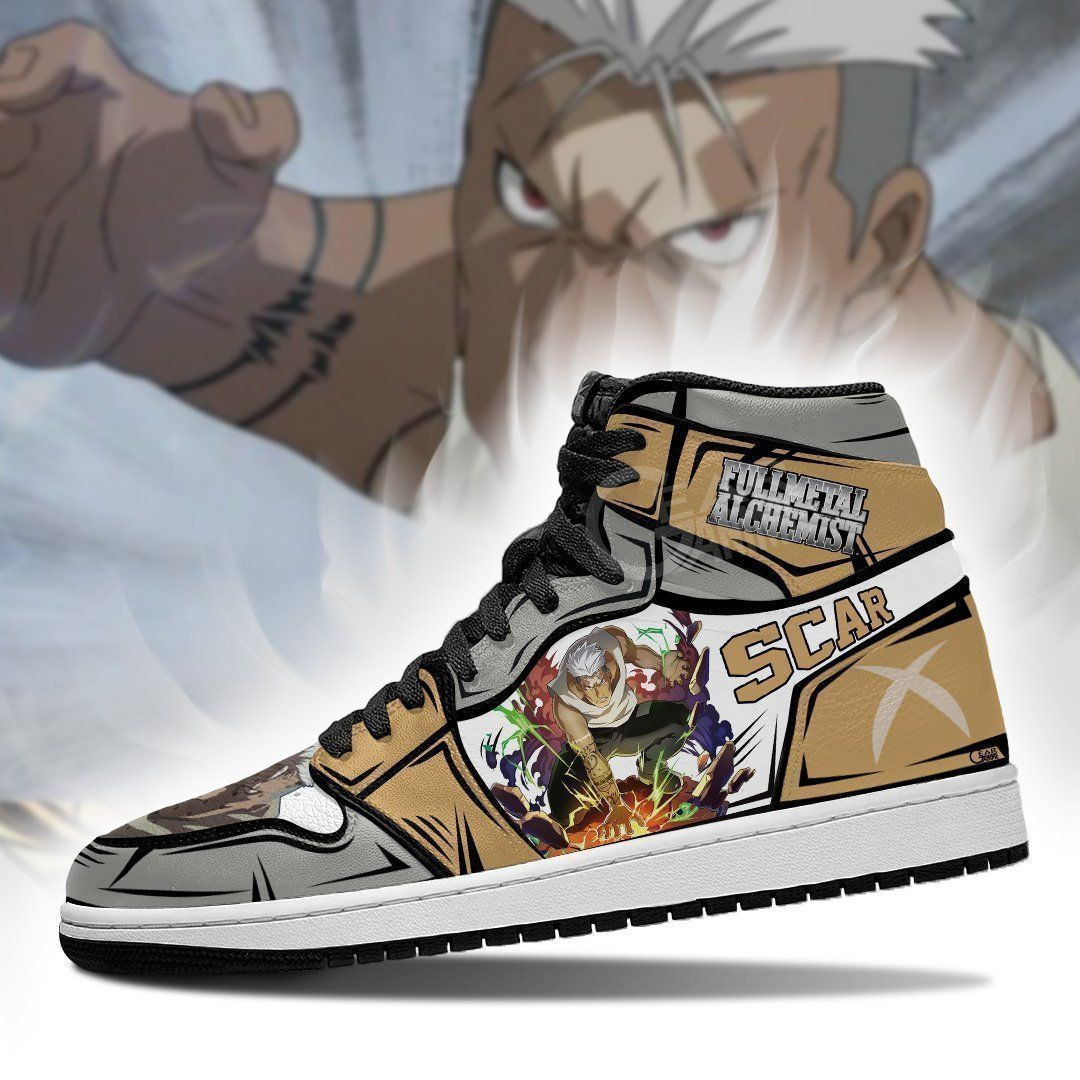 Scar Fullmetal Alchemist Anime 1 High Top Air Jordan Sneaker, Air Jordan Hightop