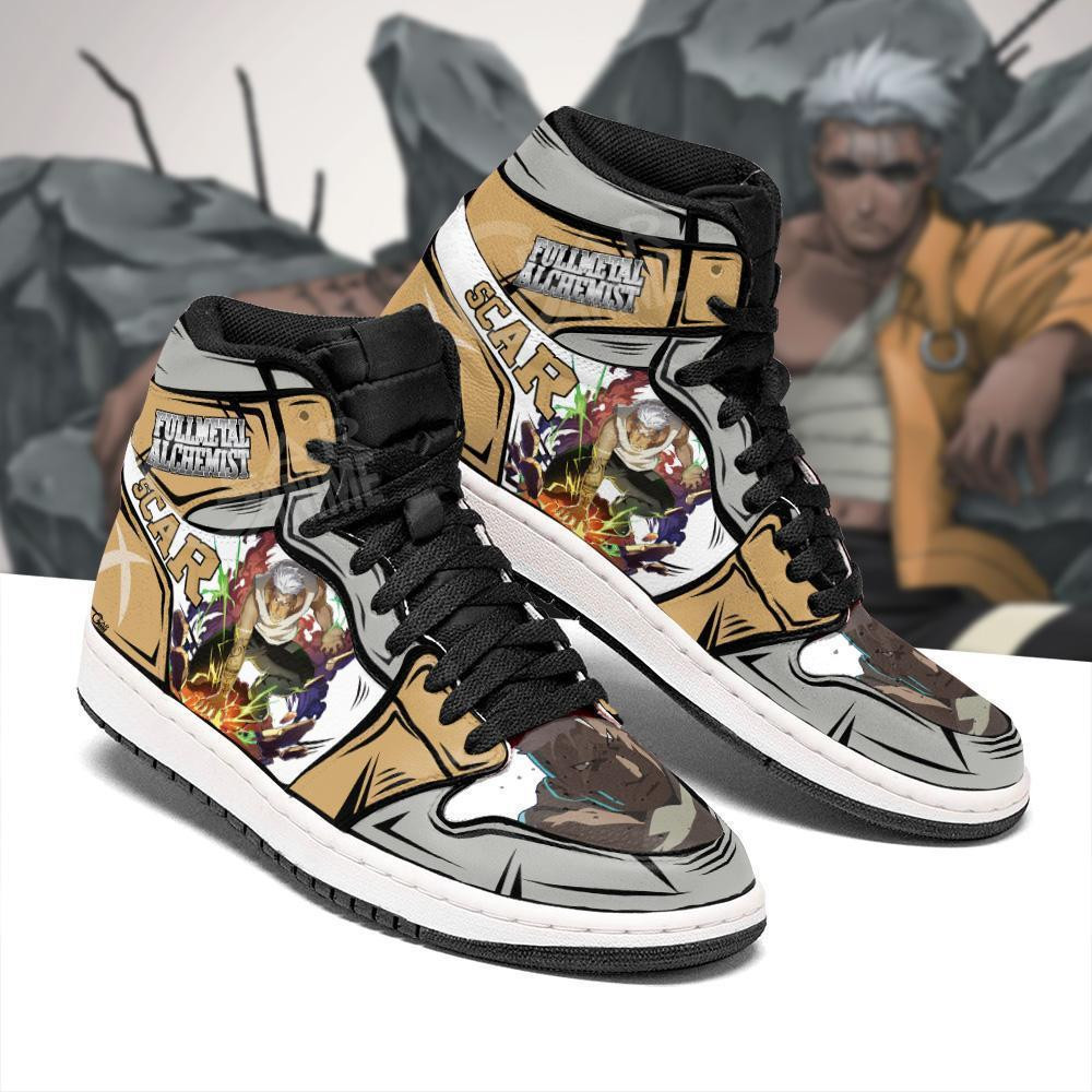 Scar Fullmetal Alchemist JD1s Sneakers Anime Shoes Fan Gift, Air Jordan Hightop