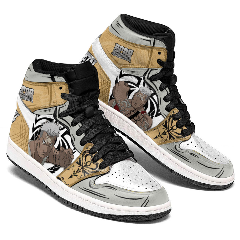 Scar JD1s Sneakers Fullmetal Alchemist Anime Shoes, Air Jordan Hightop